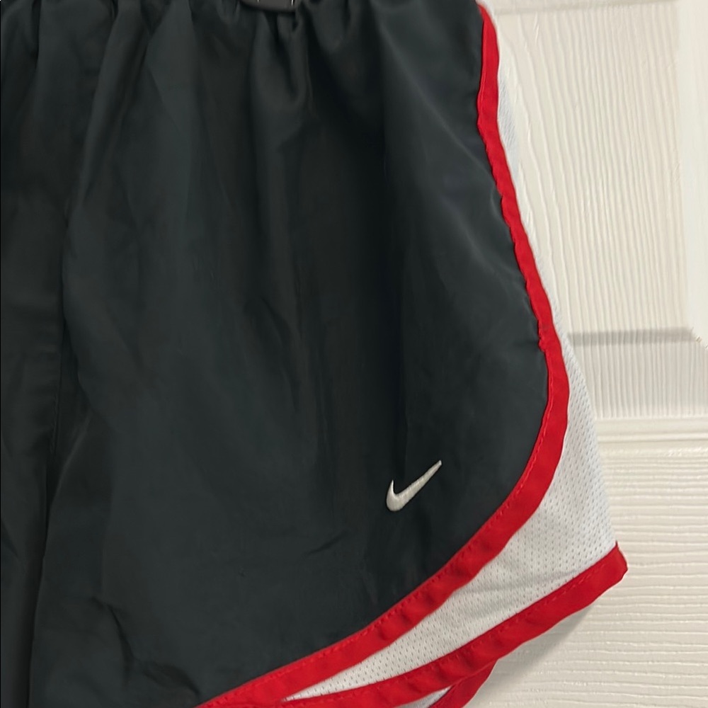 Nike Women's Black Shorts with Red and White Accents - Picture 5 of 14
